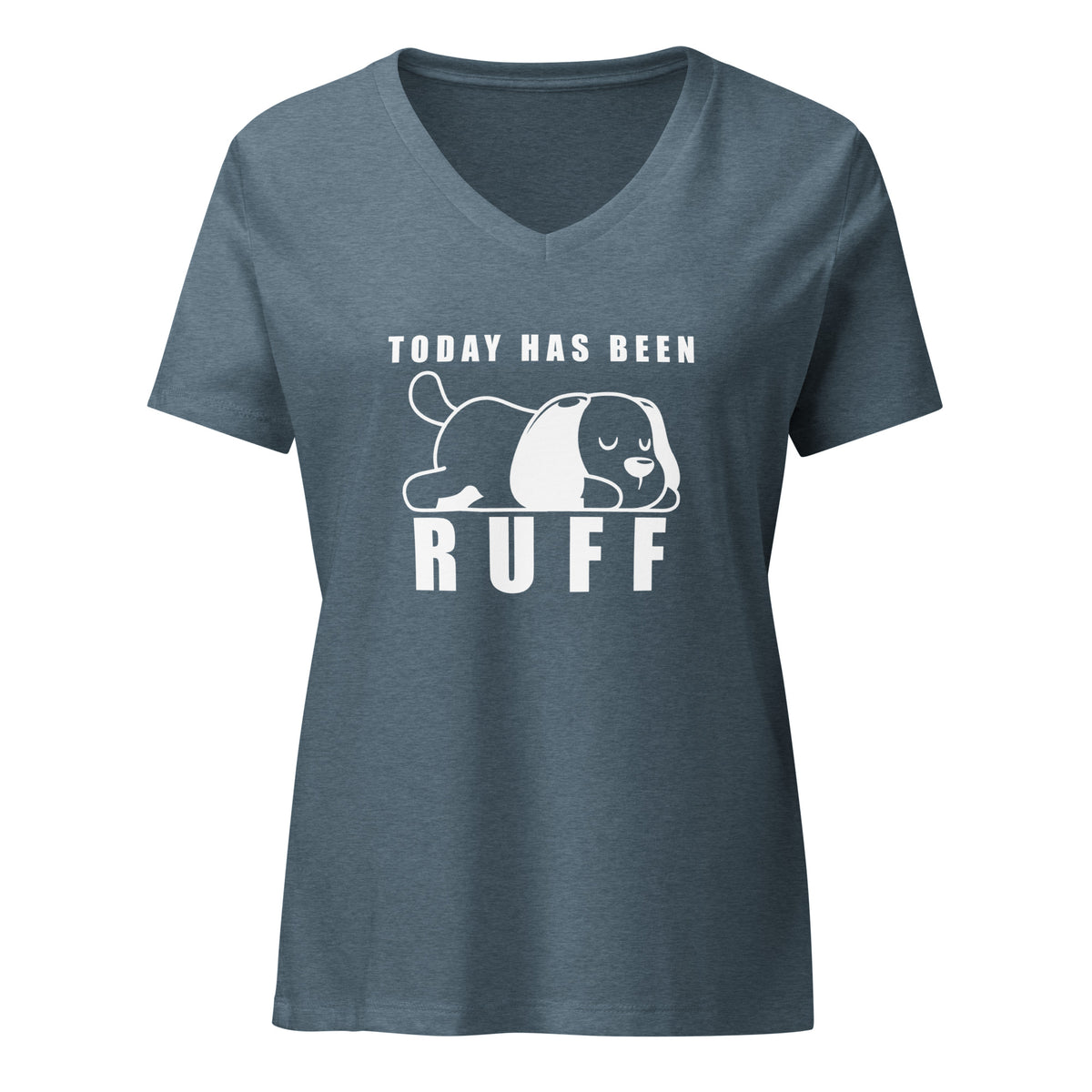 Today has been Ruff Women's V-Neck T-Shirt-Women's V-Neck T-Shirt | Bella + Canvas 6405CVC-I love Veterinary