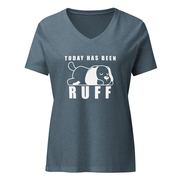 Today has been Ruff Women's V-Neck T-Shirt-Women's V-Neck T-Shirt | Bella + Canvas 6405CVC-I love Veterinary