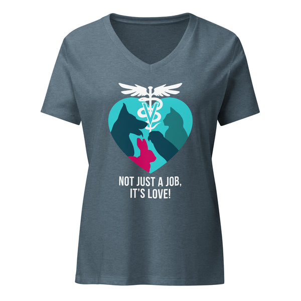 Not just a job, it's love Women's V-Neck T-Shirt-I love Veterinary