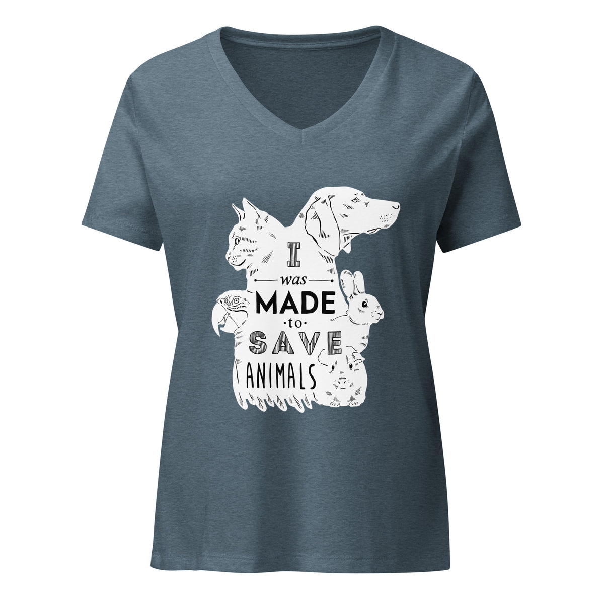 I was made to save animals Women's V-Neck T-Shirt-I love Veterinary