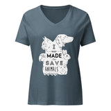 I was made to save animals Women's V-Neck T-Shirt-I love Veterinary