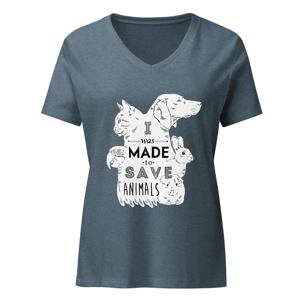I was made to save animals Women's V-Neck T-Shirt-I love Veterinary