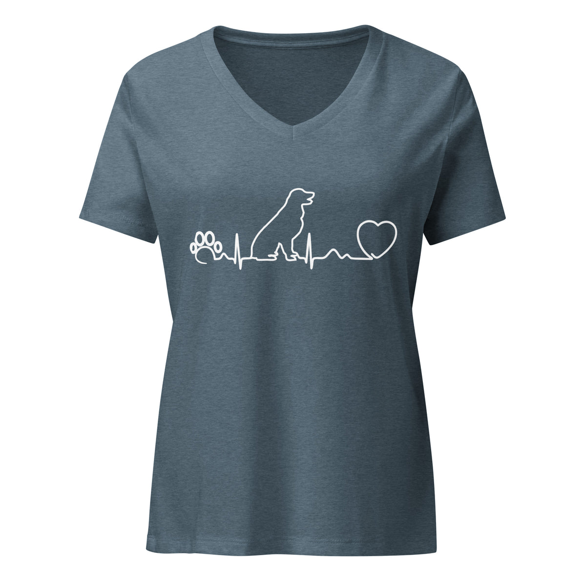 Dog Heartbeat Women's V-Neck T-Shirt-I love Veterinary