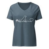 Dog Heartbeat Women's V-Neck T-Shirt-I love Veterinary