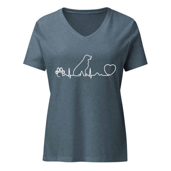 Dog Heartbeat Women's V-Neck T-Shirt-I love Veterinary