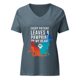 Every patients leaves a pawprint on my heart Women's V-neck T-Shirt-I love Veterinary