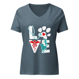 Love Cat and Dog Women's V-Neck T-Shirt-I love Veterinary