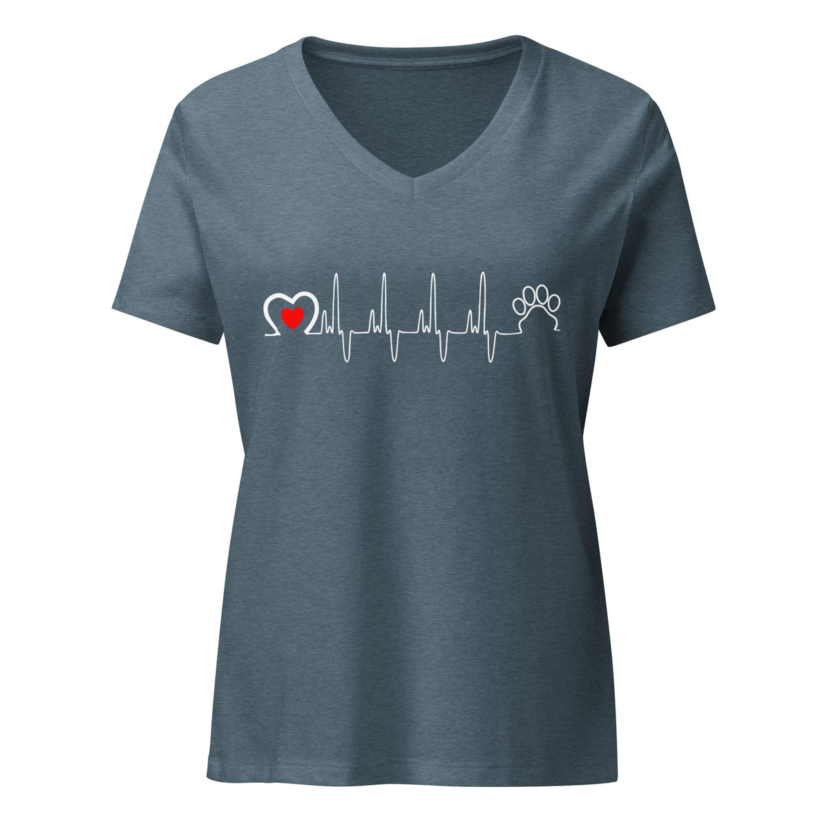 Animal Love Beat Women's V-Neck T-Shirt-Women's V-Neck T-Shirt | Bella + Canvas 6405CVC-I love Veterinary