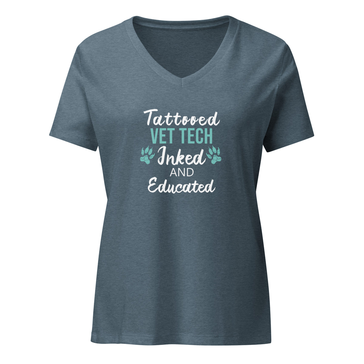 Vet Tech Inked and Educated Women's V-Neck T-Shirt