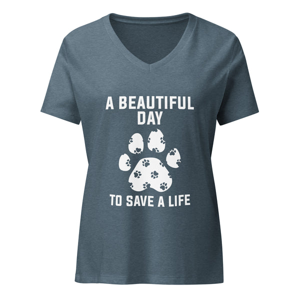 NOMV A beautiful day to save a life Women's V-Neck T-Shirt