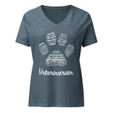Veterinarian Paw Print Women's V-Neck T-Shirt