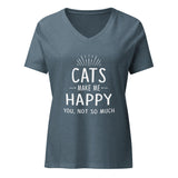 Cats make me happy Women's V-Neck T-Shirt