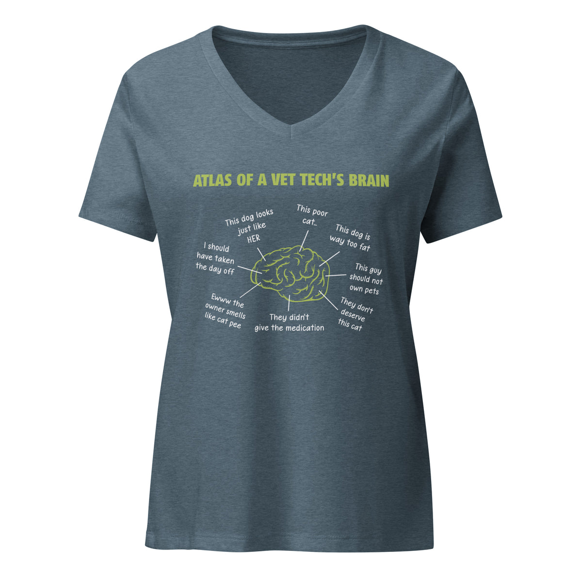 Atlas of a Vet Tech's Brain Women's V-Neck T-Shirt