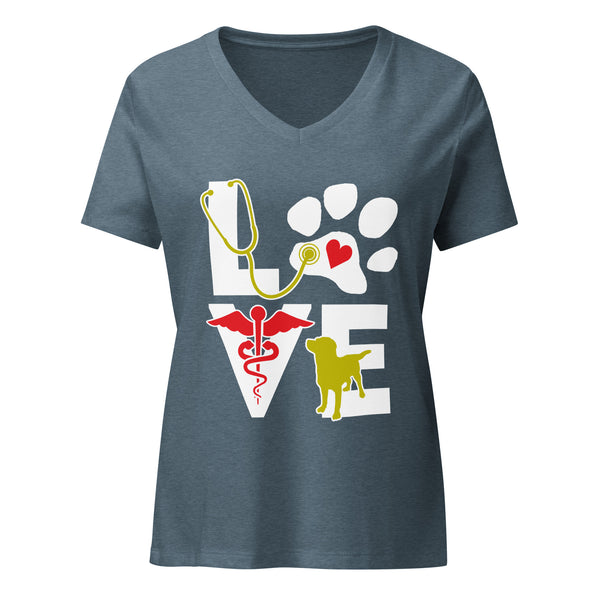 Love Dog Women's V-Neck T-Shirt