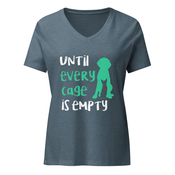 Until every cage is empty Women's V-Neck T-Shirt