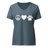 Peace, love, paws Women's V-Neck T-Shirt