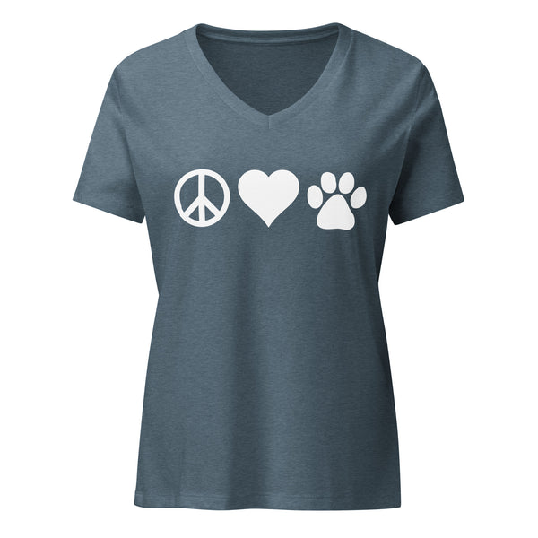 Peace, love, paws Women's V-Neck T-Shirt