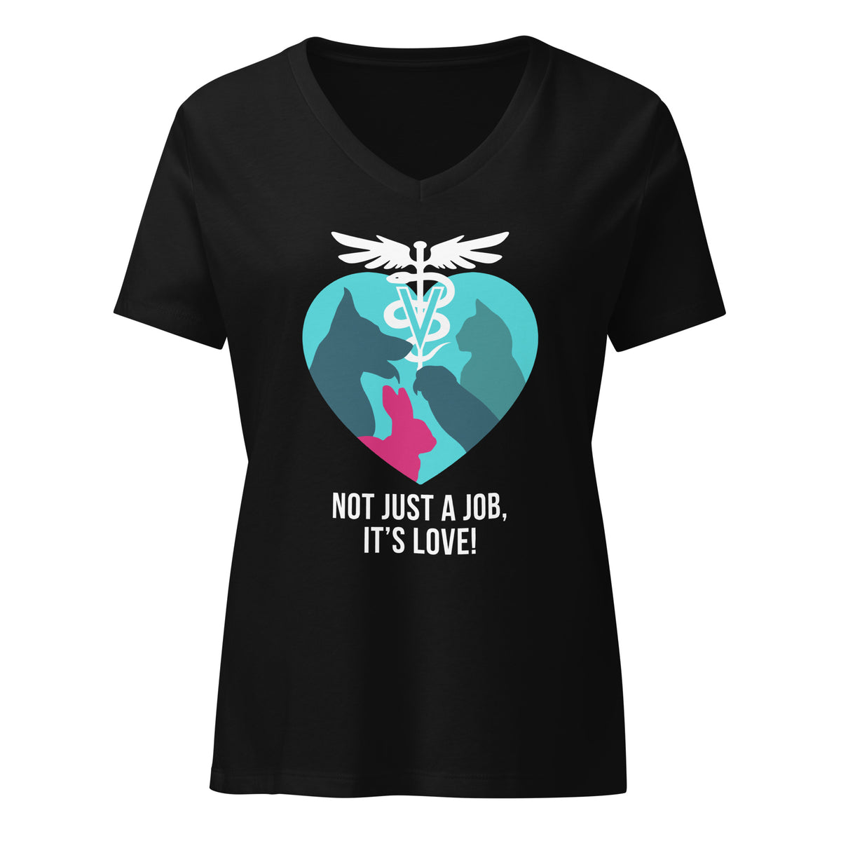Not just a job, it's love Women's V-Neck T-Shirt-I love Veterinary