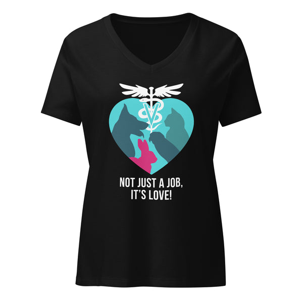 Not just a job, it's love Women's V-Neck T-Shirt-I love Veterinary