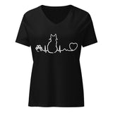 Cat Pulse Women’s V-neck T-shirt-I love Veterinary