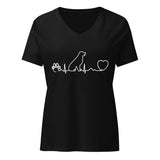 Dog Heartbeat Women's V-Neck T-Shirt-I love Veterinary