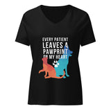 Every patients leaves a pawprint on my heart Women's V-neck T-Shirt-I love Veterinary