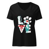 Love Cat and Dog Women's V-Neck T-Shirt-I love Veterinary
