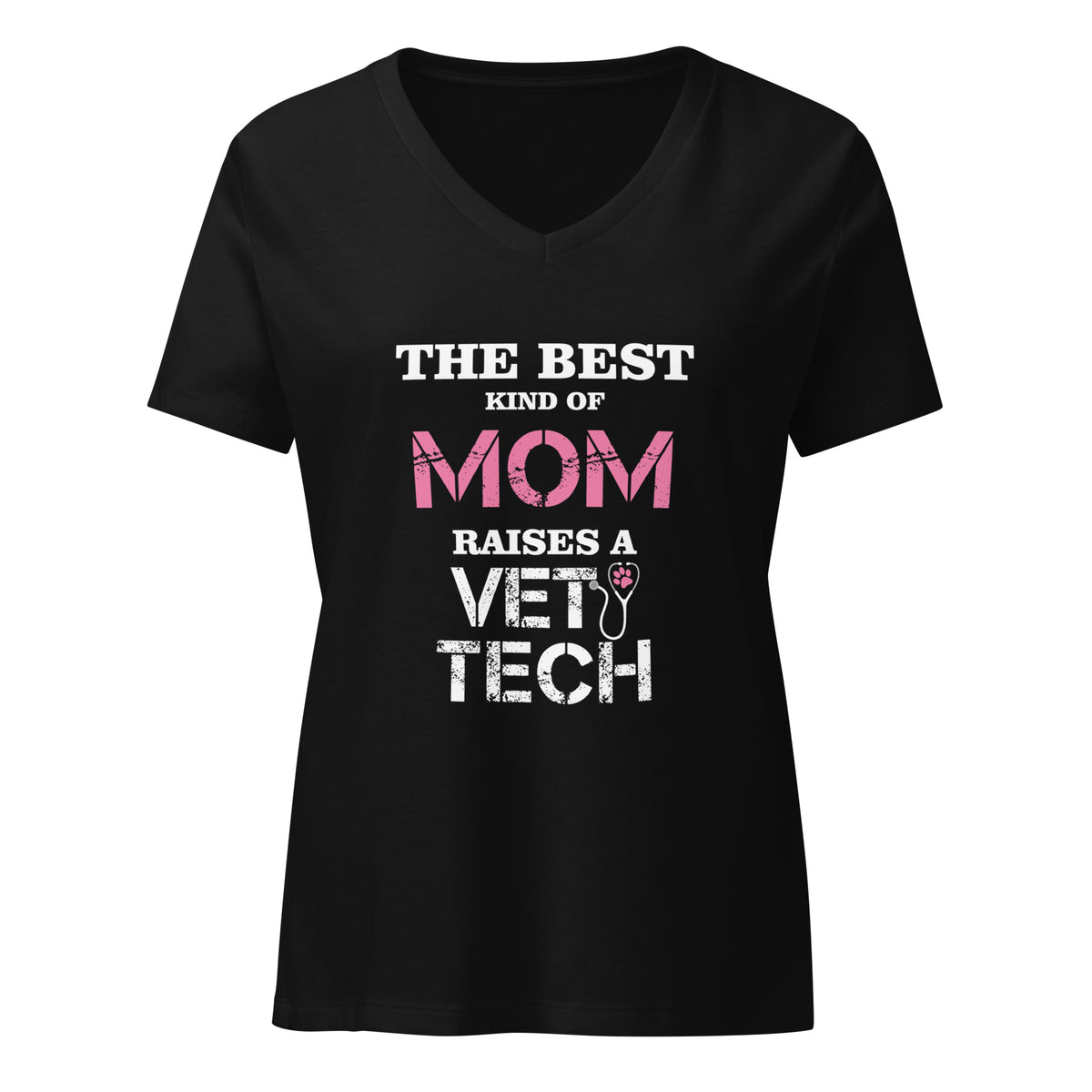 The best kind of Mom raises a Vet Tech Women's V-Neck T-Shirt-Women's V-Neck T-Shirt | Bella + Canvas 6405CVC-I love Veterinary