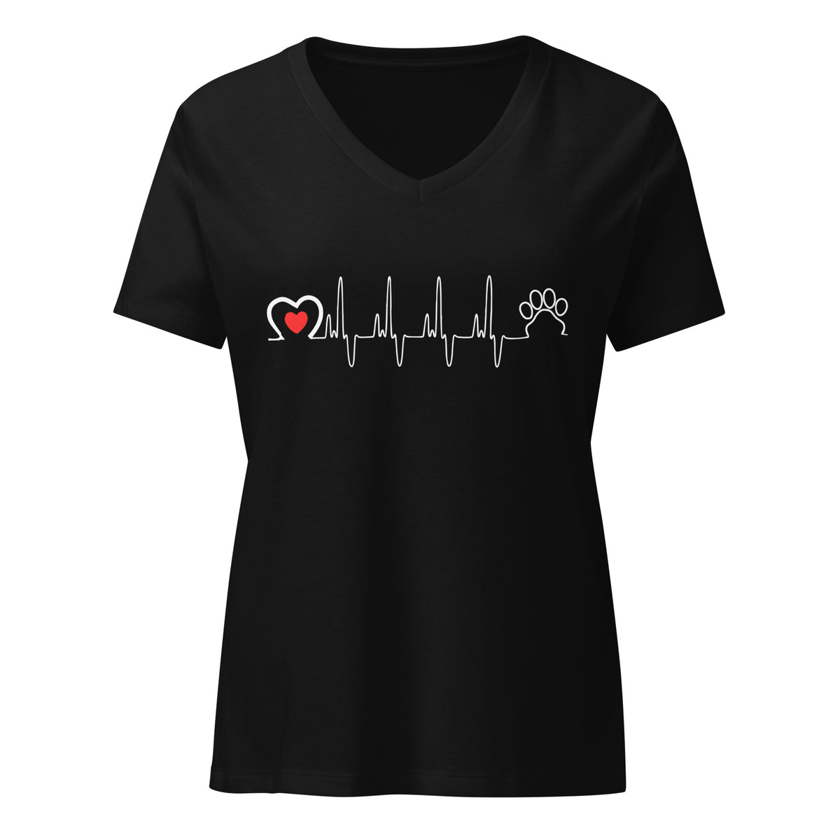 Animal Love Beat Women's V-Neck T-Shirt-Women's V-Neck T-Shirt | Bella + Canvas 6405CVC-I love Veterinary