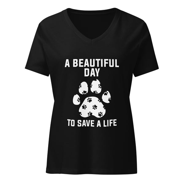 NOMV A beautiful day to save a life Women's V-Neck T-Shirt