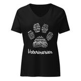 Veterinarian Paw Print Women's V-Neck T-Shirt