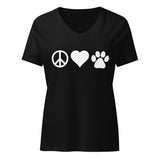 Peace, love, paws Women's V-Neck T-Shirt