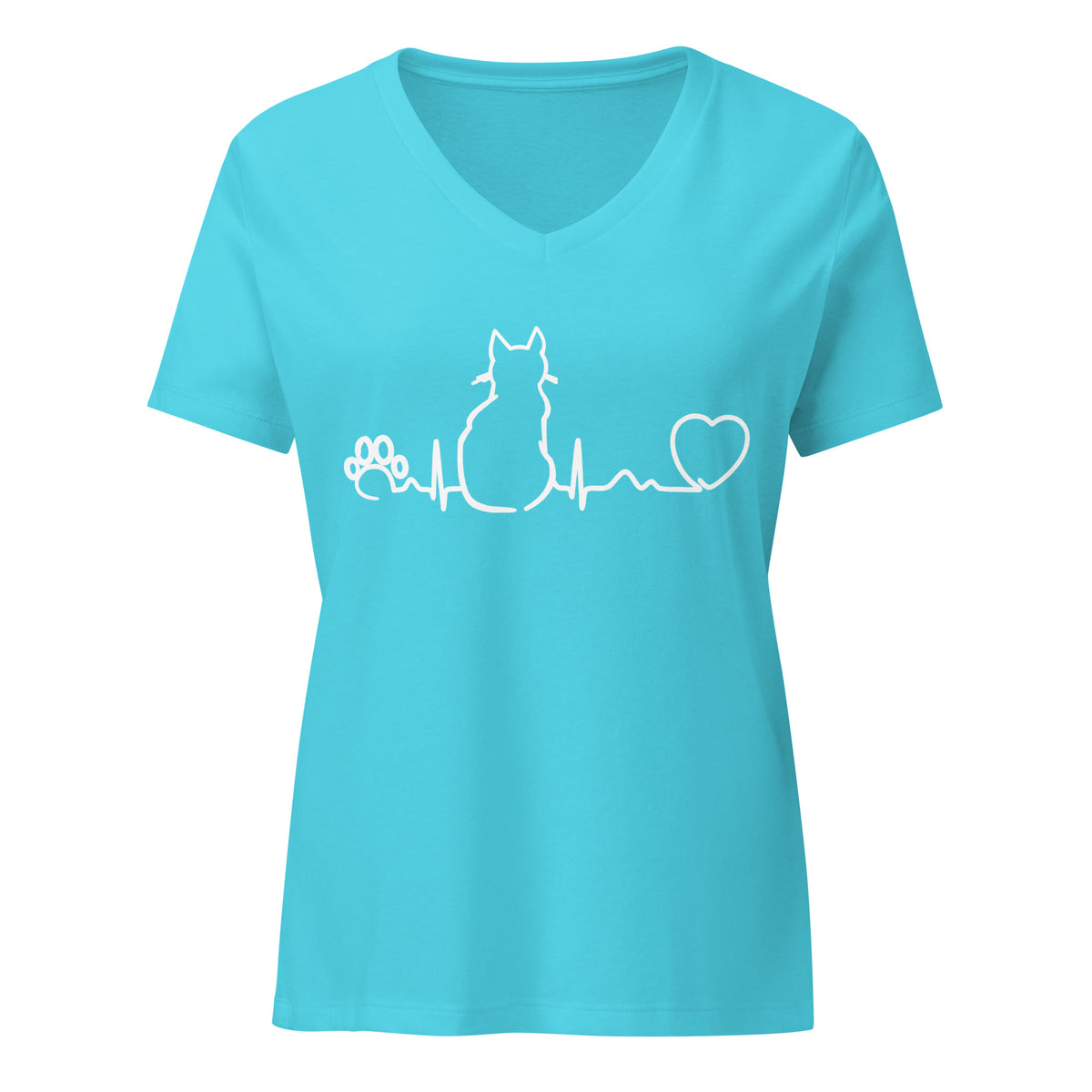 Cat Pulse Women’s V-neck T-shirt-I love Veterinary