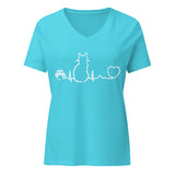 Cat Pulse Women’s V-neck T-shirt-I love Veterinary