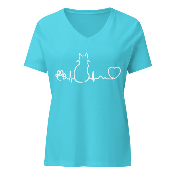 Cat Pulse Women’s V-neck T-shirt-I love Veterinary