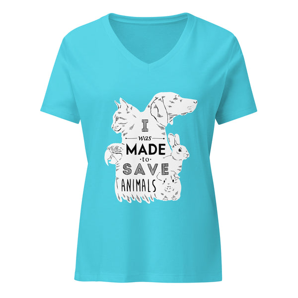 I was made to save animals Women's V-Neck T-Shirt-I love Veterinary