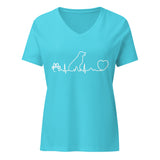 Dog Heartbeat Women's V-Neck T-Shirt-I love Veterinary