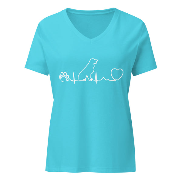 Dog Heartbeat Women's V-Neck T-Shirt-I love Veterinary