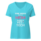 The best kind of Mom raises a Vet Tech Women's V-Neck T-Shirt-Women's V-Neck T-Shirt | Bella + Canvas 6405CVC-I love Veterinary