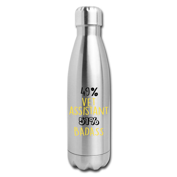 49% vet assistant 51% Badass Insulated Stainless Steel Water Bottle-Insulated Stainless Steel Water Bottle | DyeTrans-I love Veterinary
