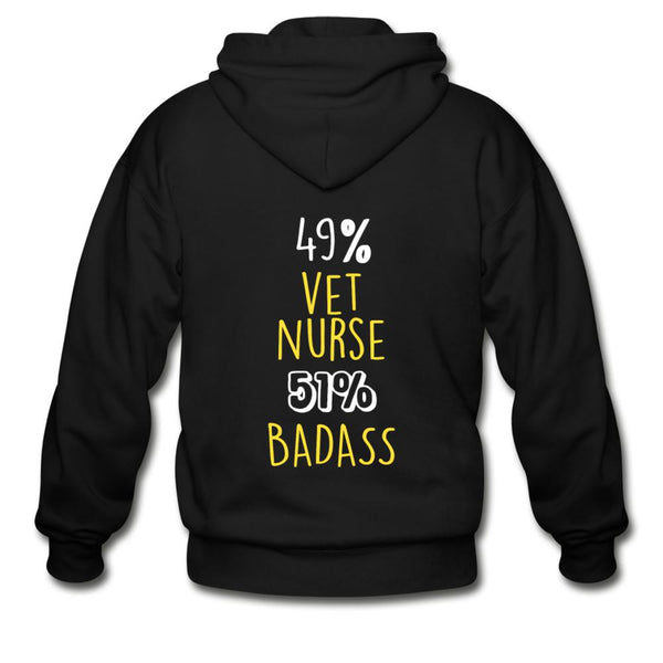 49% vet nurse 51% Badass Unisex Zip Hoodie-Heavy Blend Adult Zip Hoodie | Gildan G18600-I love Veterinary