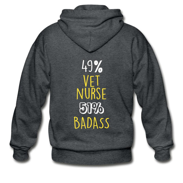 49% vet nurse 51% Badass Unisex Zip Hoodie-Heavy Blend Adult Zip Hoodie | Gildan G18600-I love Veterinary