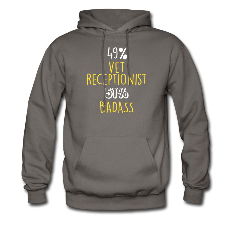 49% Vet Receptionist, 51% Badass Unisex Hoodie-Men's Hoodie | Hanes P170-I love Veterinary
