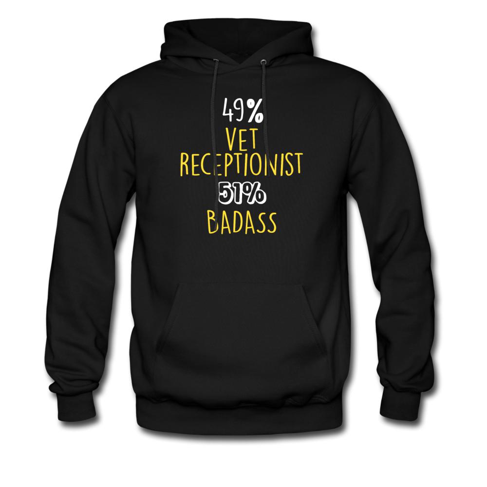 49% Vet Receptionist, 51% Badass Unisex Hoodie-Men's Hoodie | Hanes P170-I love Veterinary