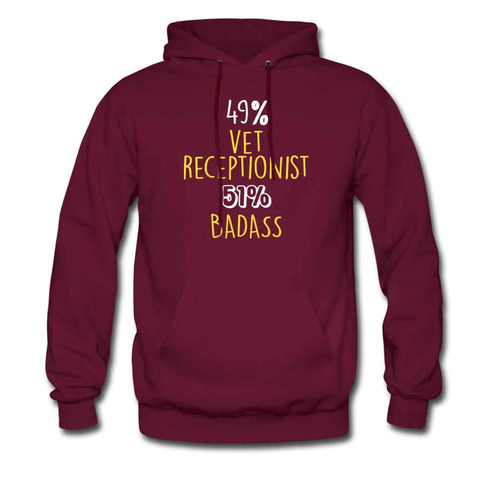 49% Vet Receptionist, 51% Badass Unisex Hoodie-Men's Hoodie | Hanes P170-I love Veterinary