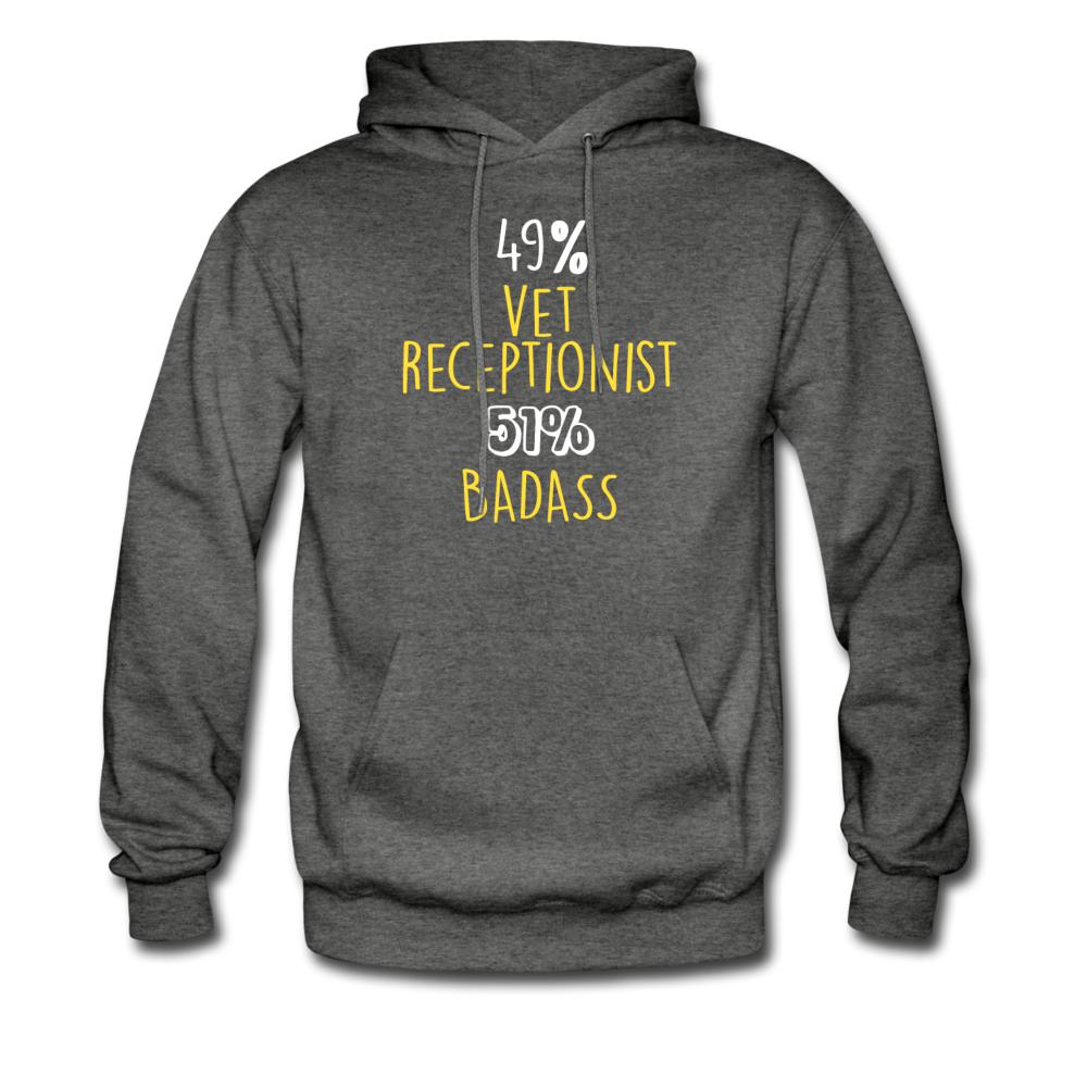 49% Vet Receptionist, 51% Badass Unisex Hoodie-Men's Hoodie | Hanes P170-I love Veterinary