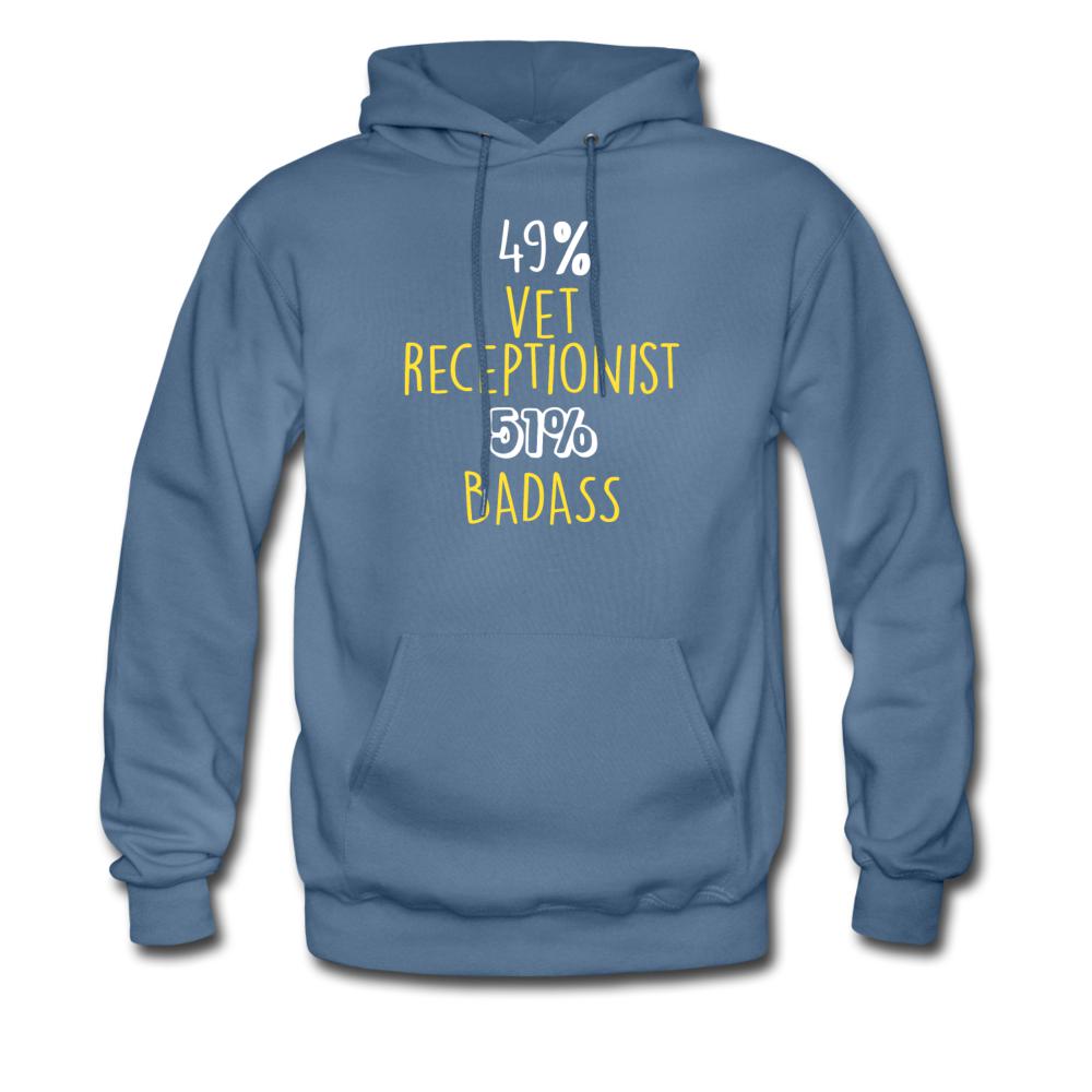 49% Vet Receptionist, 51% Badass Unisex Hoodie-Men's Hoodie | Hanes P170-I love Veterinary