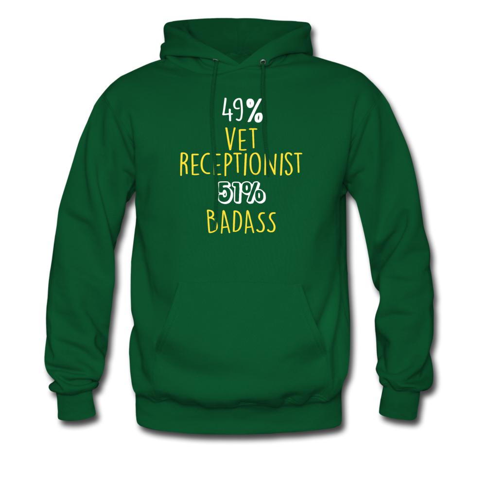 49% Vet Receptionist, 51% Badass Unisex Hoodie-Men's Hoodie | Hanes P170-I love Veterinary