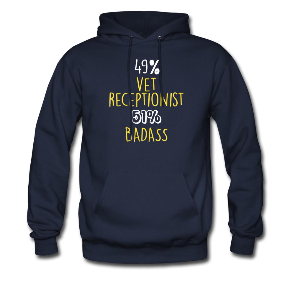 49% Vet Receptionist, 51% Badass Unisex Hoodie-Men's Hoodie | Hanes P170-I love Veterinary