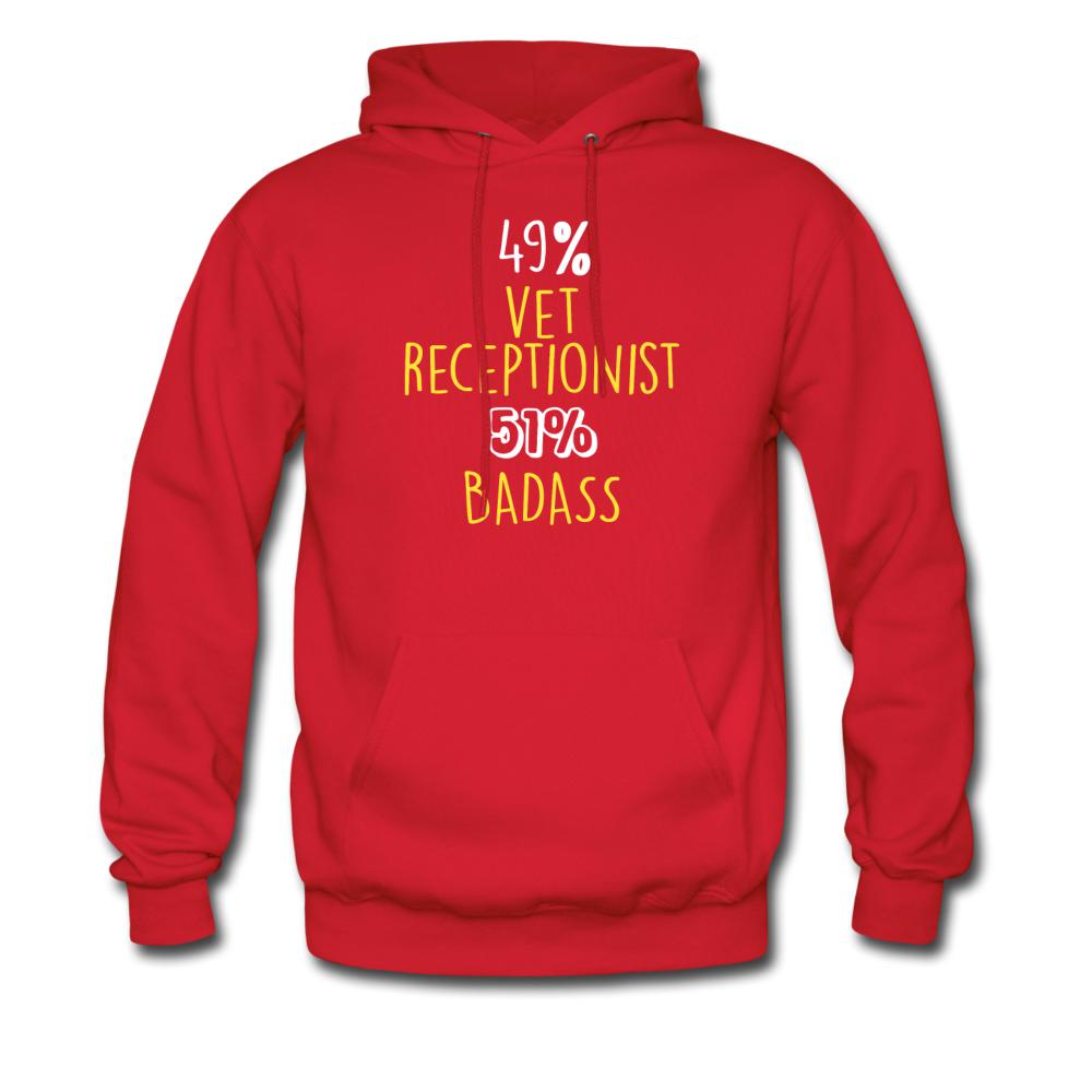 49% Vet Receptionist, 51% Badass Unisex Hoodie-Men's Hoodie | Hanes P170-I love Veterinary